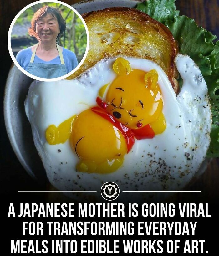 Japanese mother creating edible works of art, showcasing how everything is made with everyday meals transformed creatively.