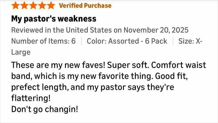 Verified purchase review with five stars describing comfort and fit, related to hilarious Amazon eyeliner reviews.
