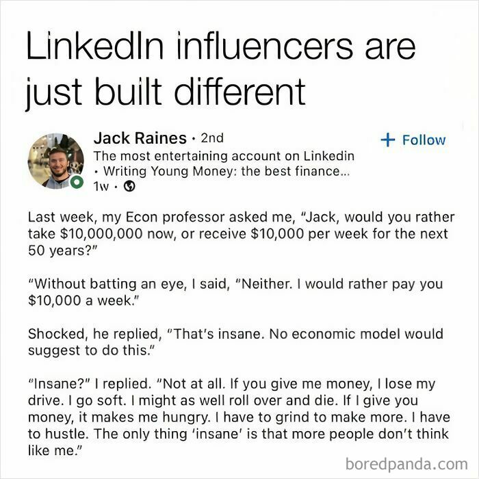 I'll Gladly Take His Money So He Has "Drive" Or Whatever