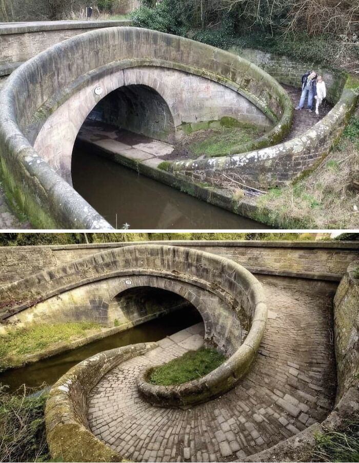 The Snake Bridge Crossing The Macclesfield Canal, Astbury Village, England