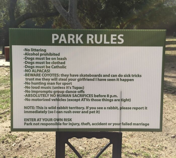 Rules Of The Park