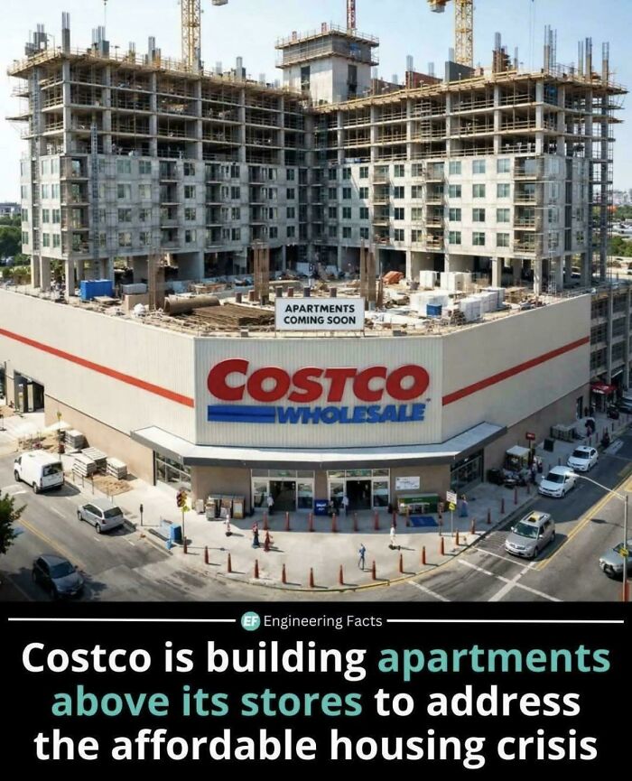 Costco building apartments above stores to address the affordable housing crisis in a unique urban development effort.