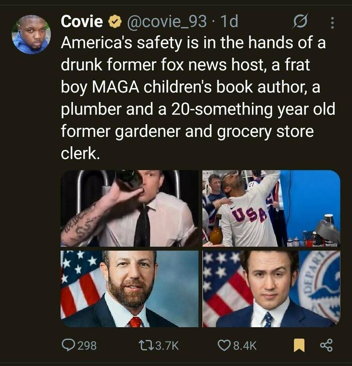 A tweet from Covice_93 with four images. It highlights important tweets from Black Twitter discussing America's safety.