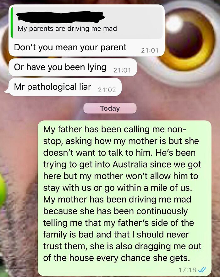 Text message revealing toxic family dynamics showing true colors of friends and shaming lies online in a conversation screenshot.