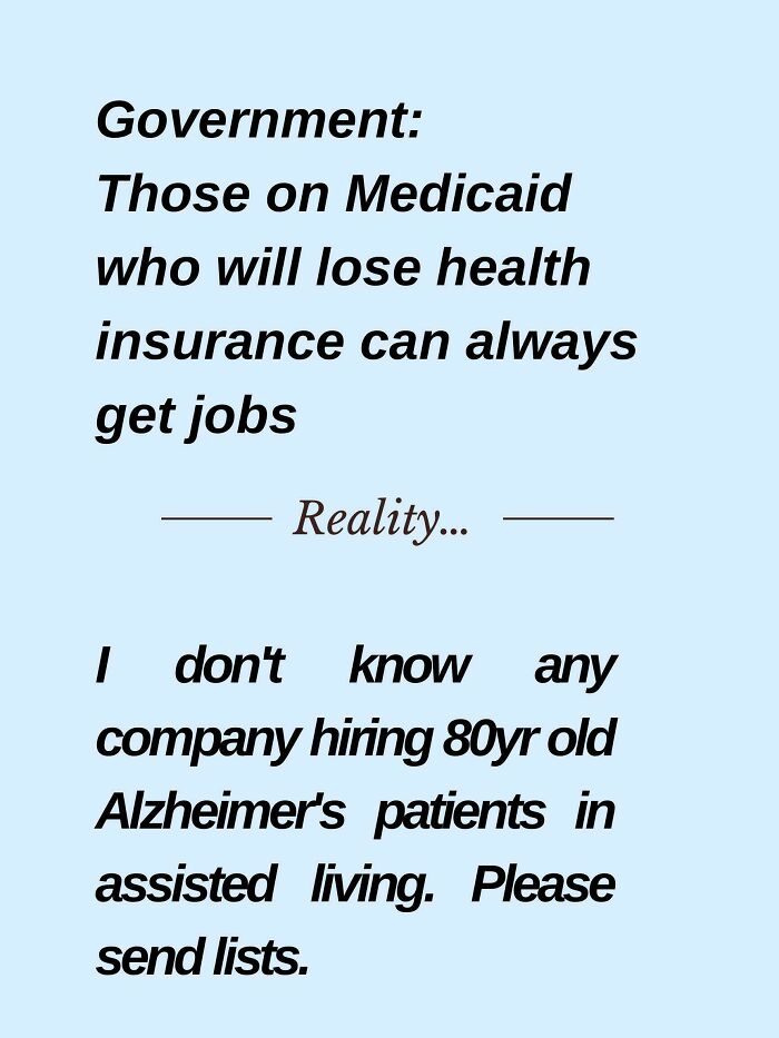 Text about Medicaid and job challenges for elderly Alzheimer's patients, highlighting life in America realities.