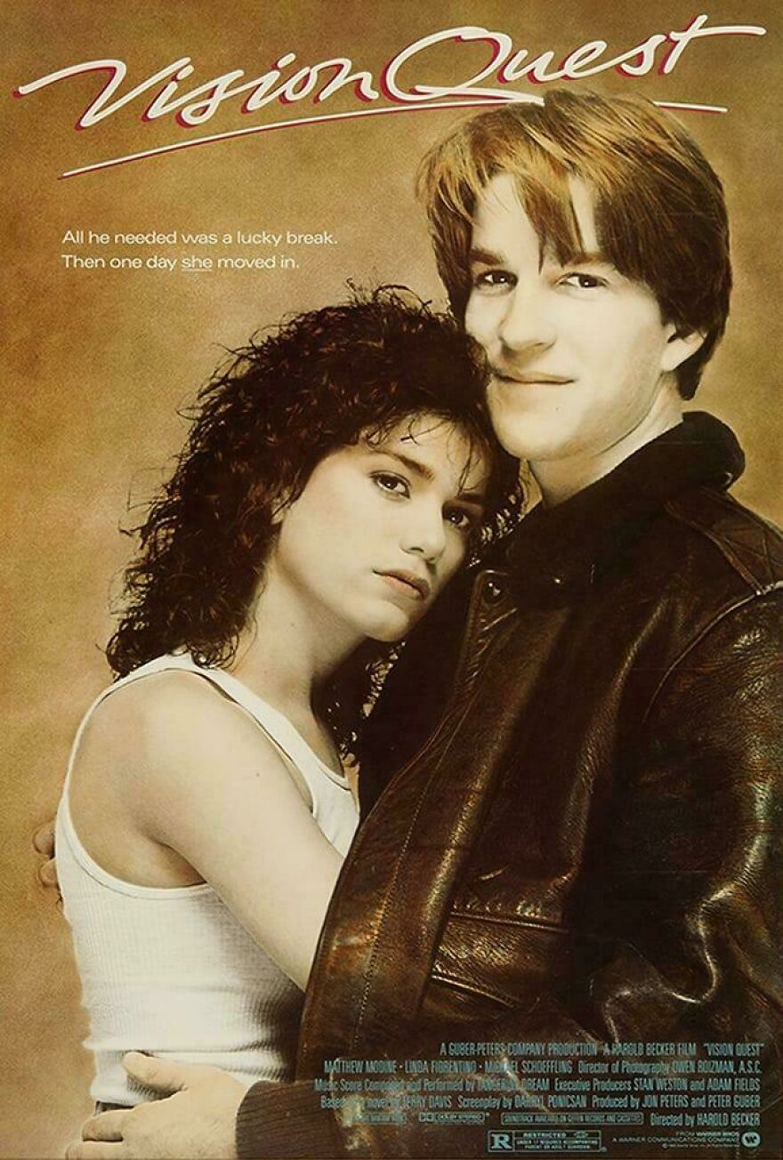 1980s movie poster featuring a young couple embracing, reflecting nostalgic parts of our lives that don’t exist anymore.
