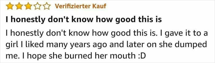 Funny Amazon eyeliner review with a witty comment about durability and a humorous personal story.