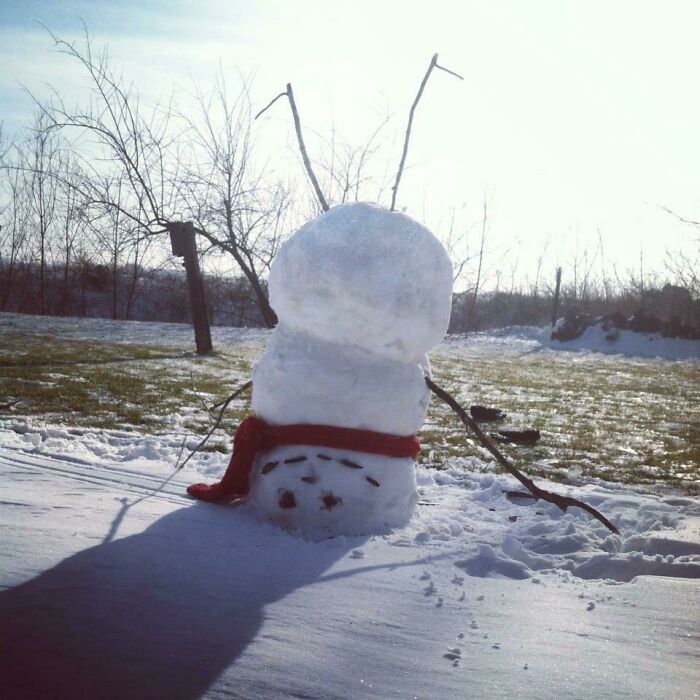 My Sisters And I Made This Upside Down Snowman