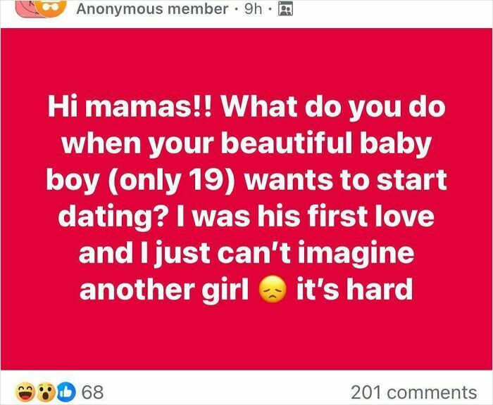 Cringey parents post on social media, expressing concern over her 19-year-old son dating, leading to embarrassment.
