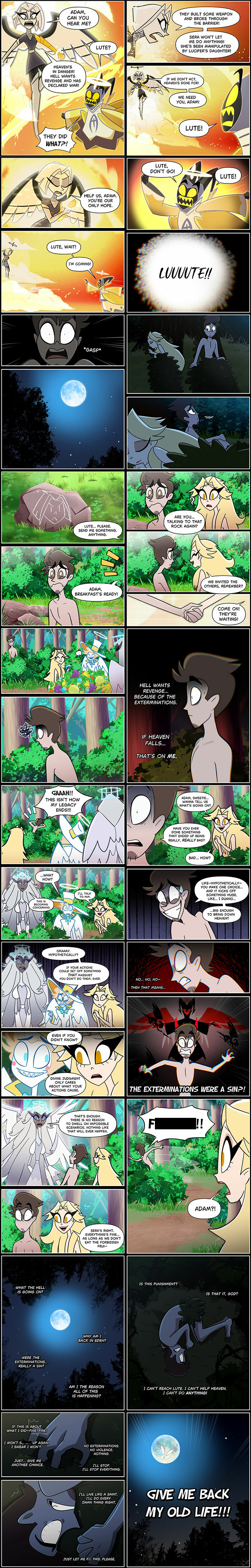 Hazbin Hotel fanfic comic panels showing characters in dramatic and emotional scenes continuing the story further