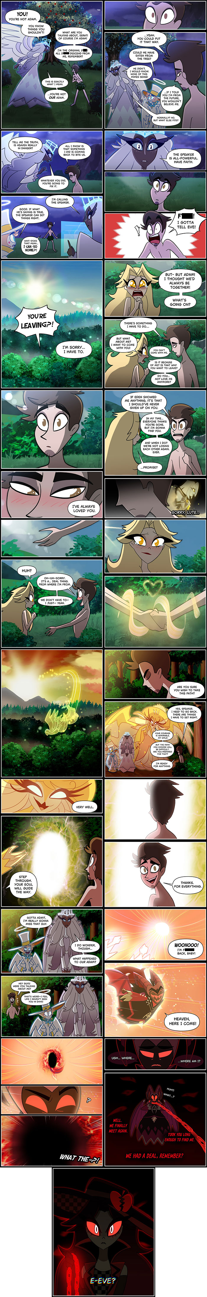 New Hazbin Hotel fanfic comic scenes featuring character drama, emotional moments, and supernatural elements in vibrant art style.