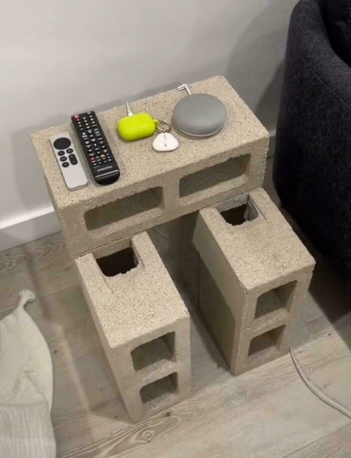 27 M, Living Alone, Found Some Cinderblocks And Made A Nightstand