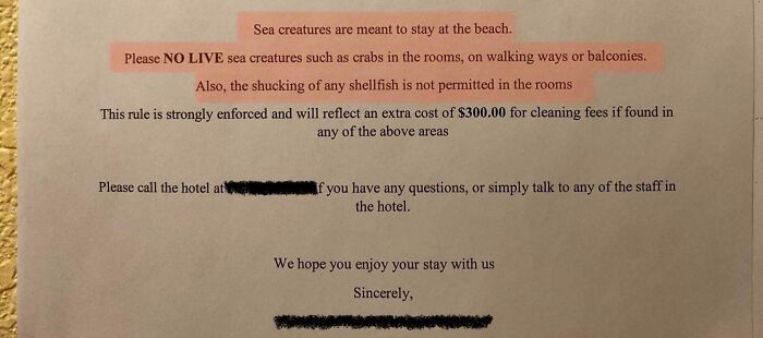 The Rules At My Hotel (It’s Not Even Near A Beach)