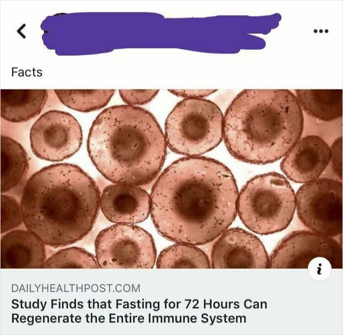 Screenshot of a social media post about fasting and immune system with reactions and shares, related to toxic mothers keyword.