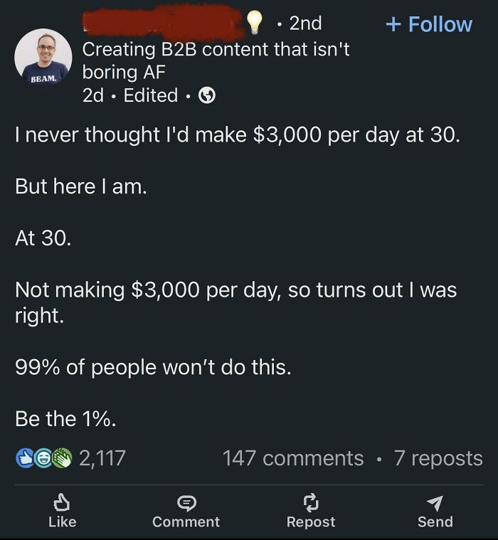 Be The 1%, Simple As That