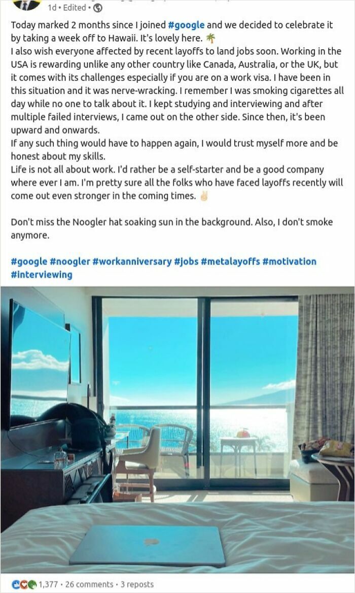 Sorry, Y'all Lost Your Jobs, I'm Just Here Celebrating My Two Months In Hawaii 