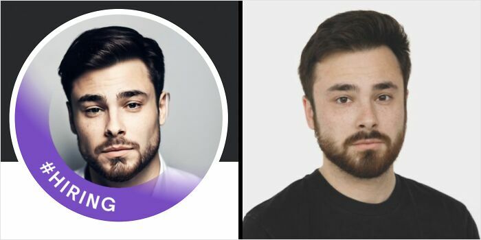 This Guy's AI-Generated Profile Pic vs. What He Actually Looks Like