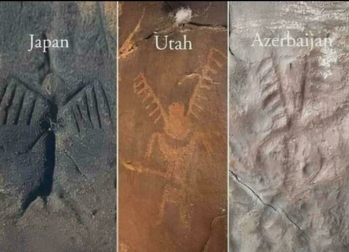 Ancient mysterious petroglyphs from Japan, Utah, and Azerbaijan showcasing unexplained urban myths and events.
