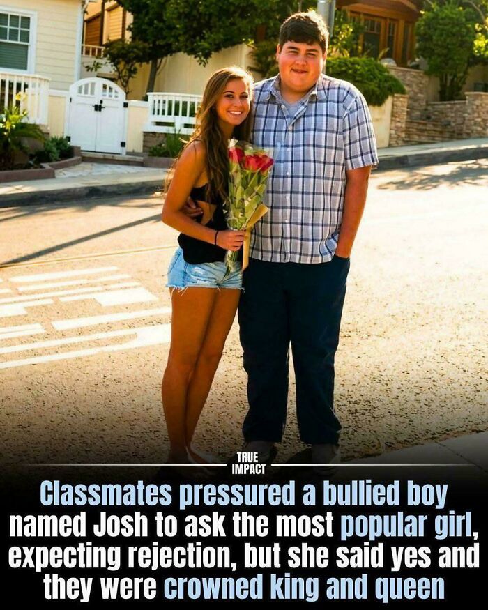 Boy who was bullied asks popular girl out, she says yes, spreading heartwarming positivity and uplifting school moments.