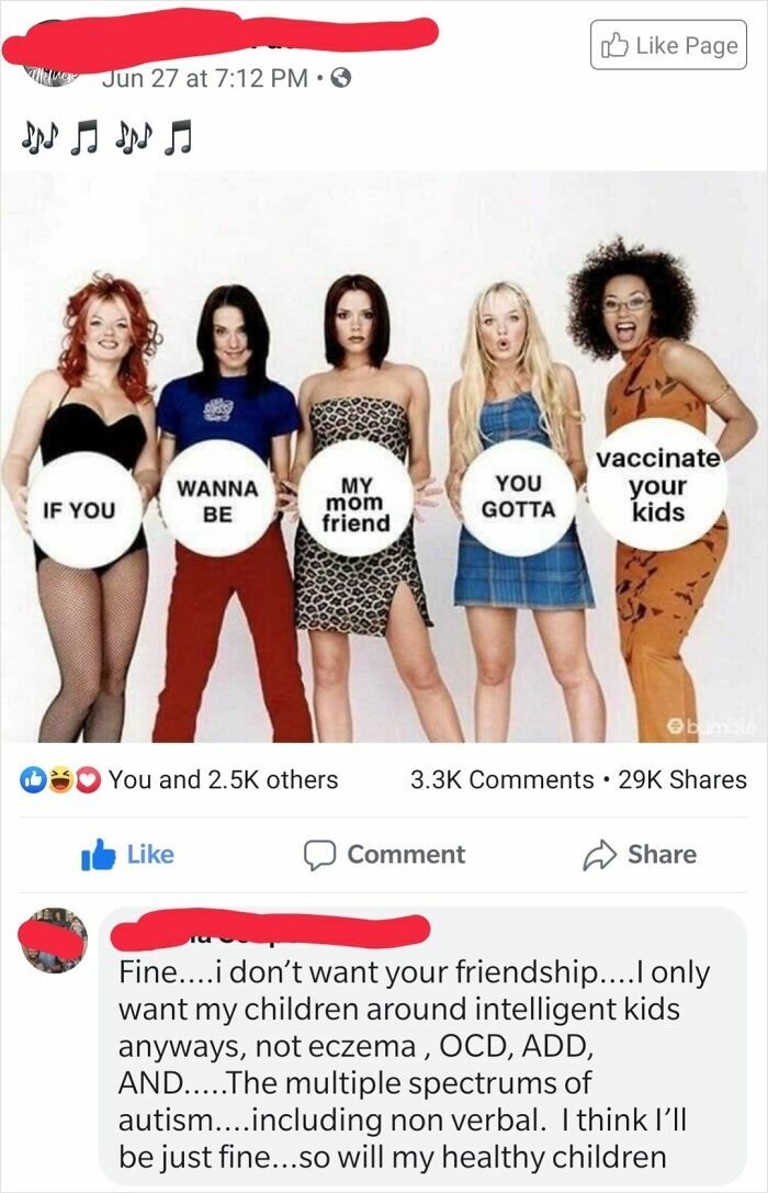 Group of women holding signs promoting vaccination, highlighting irresponsible and toxic mother behavior online.