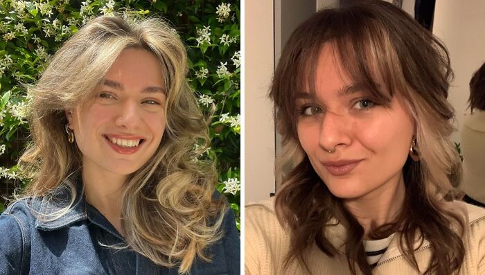 Before and after haircut transformation showing the powerful impact of a stylish new haircut on hair volume and appearance