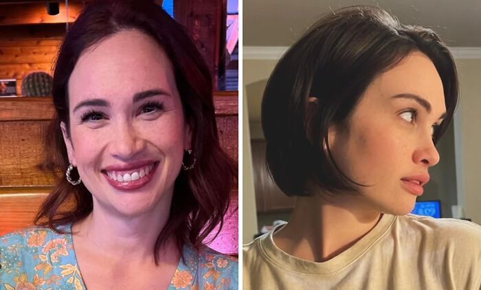 Side-by-side before and after haircut photos showing the powerful transformation a hairstyle can create.