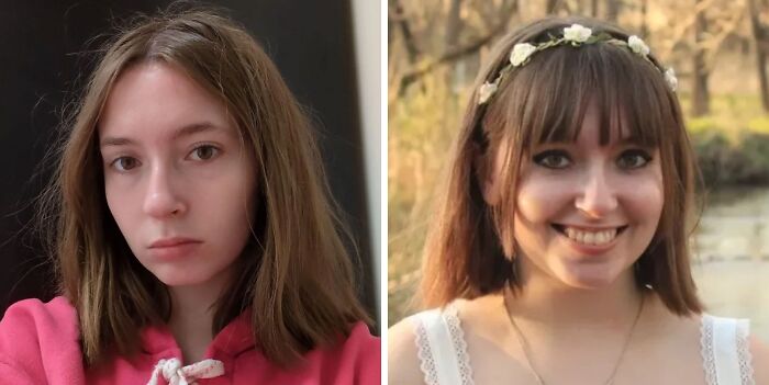 Before and after haircut transformation showing the powerful impact of a stylish new hairdo on appearance.