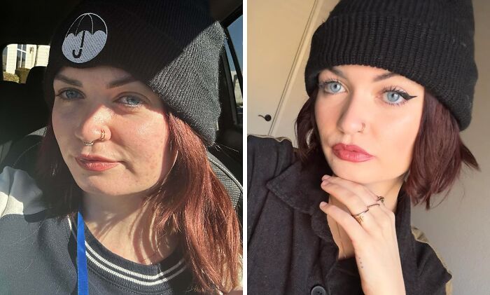 Before and after haircut transformation showing the powerful effect of a stylish new haircut on appearance.