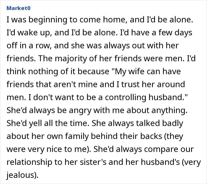 Text describing relationship red flags: a wife's constant anger, yelling, and jealousy. People share red flags that made them end things.