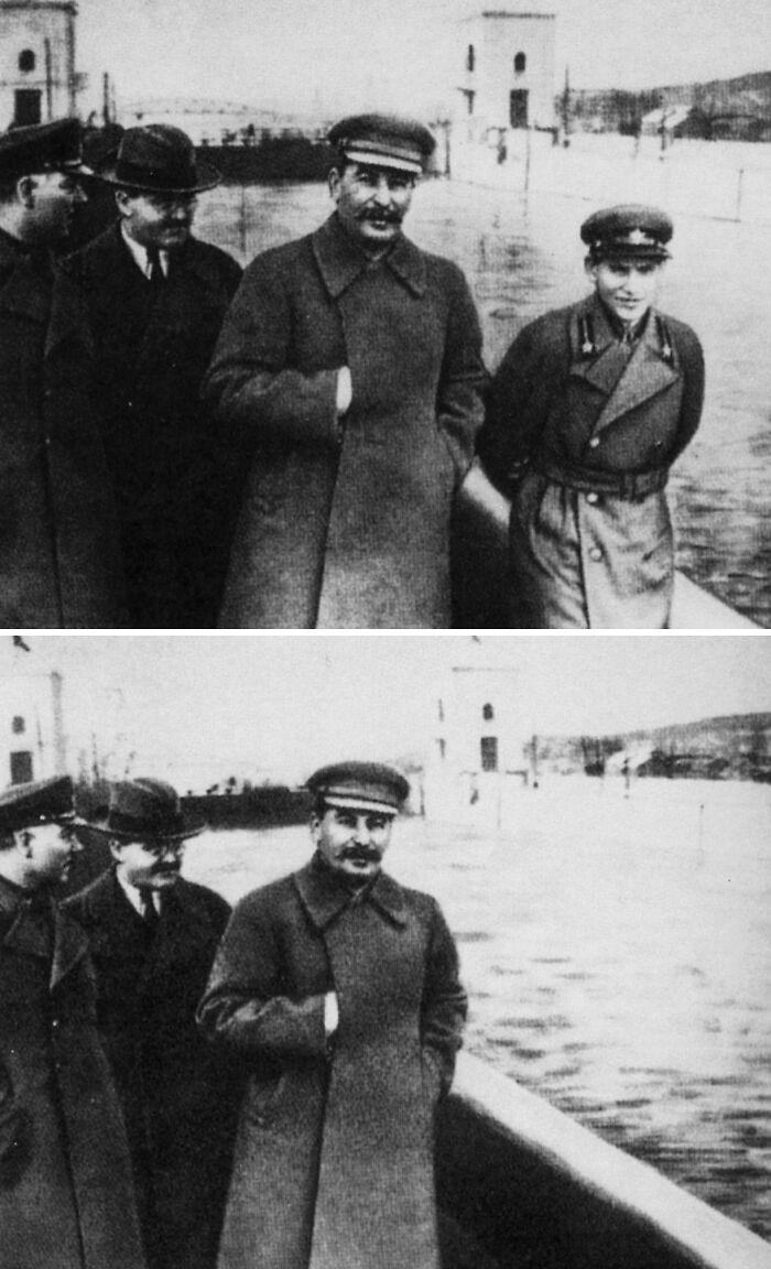 A Manipulated Image Of Nikolai Yezhov And Joseph Stalin, 1930s
