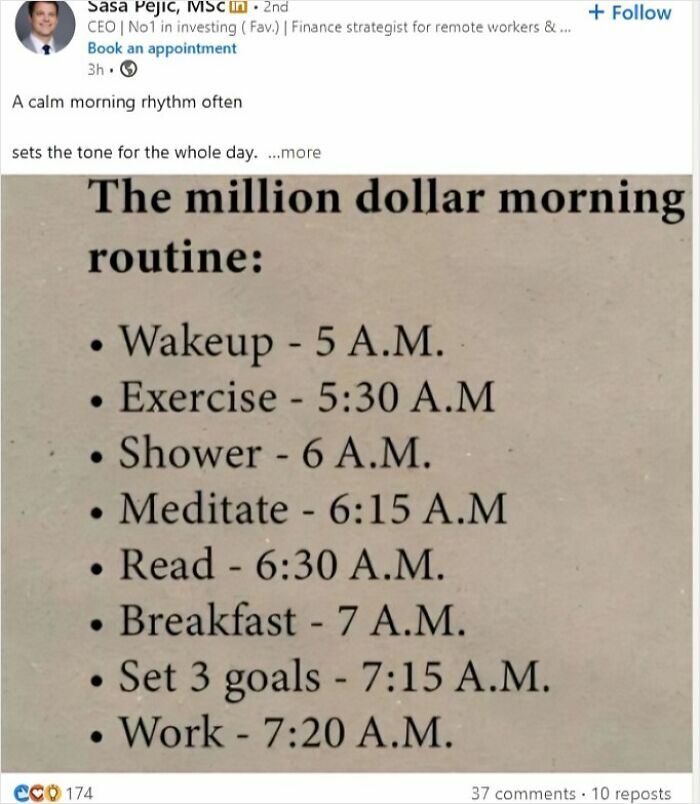 Another "5 AM Success Bro"