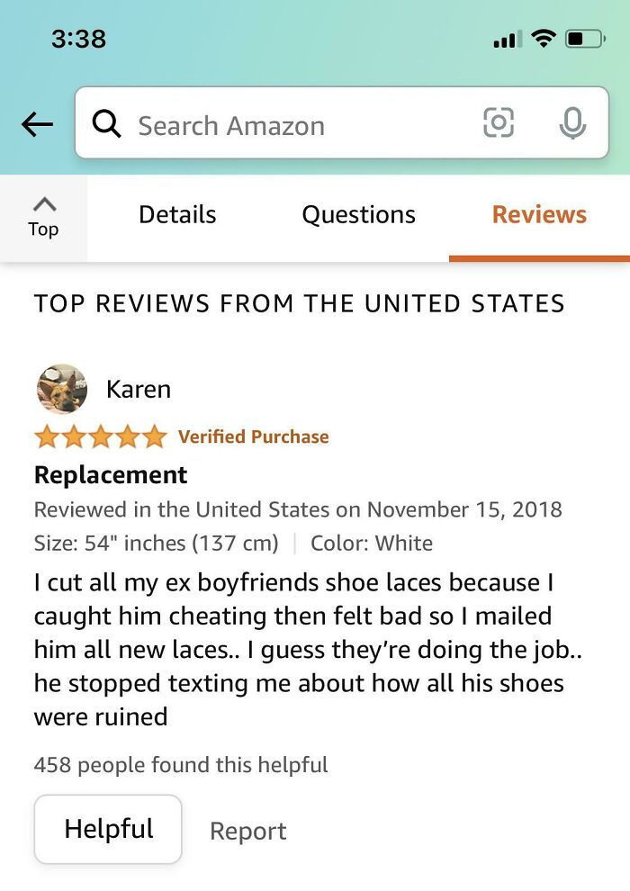 A hilarious honest review on Amazon, showing a customer's disappointment with a product called Replacement.