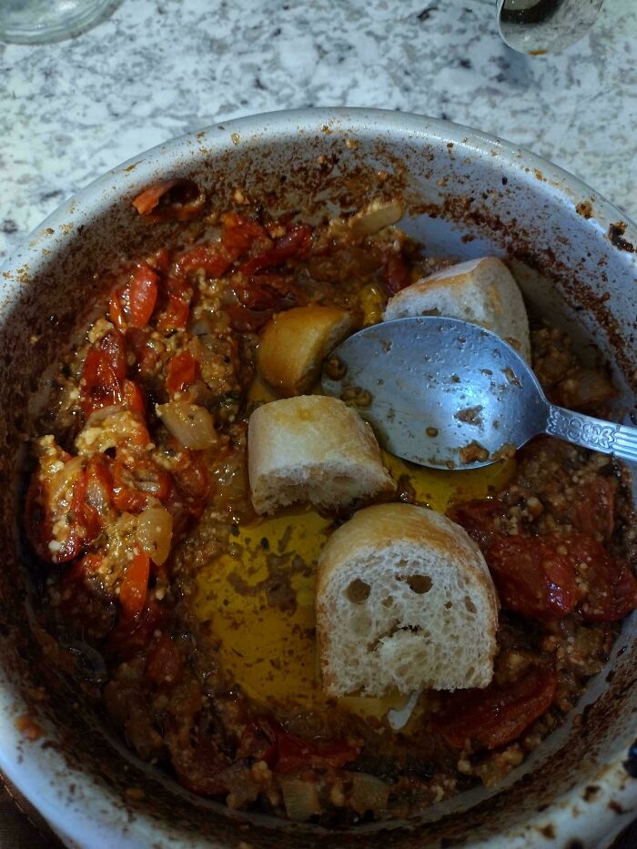 I Was Eating Bread And Crying And Looked Down To See The Girl In My Dinner Frowning Back At Me