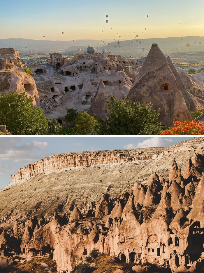 Unbelievable photos of Cappadocia with hot air balloons and ancient cave dwellings, glimpses into another universe on Earth.