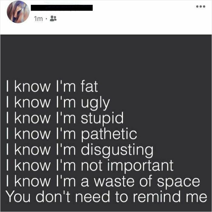 This Chick Always Posts Attention Seeking Things Like This And Soon After Will Post A Filtered Selfie