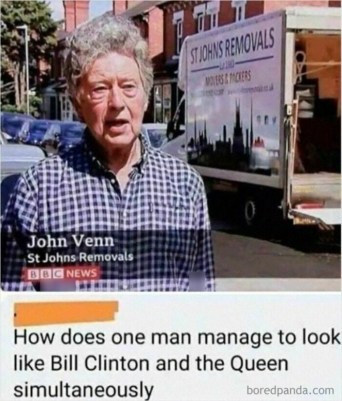 John Venn from St Johns Removals, a man with a unique look that hits so hard, delivering burns.