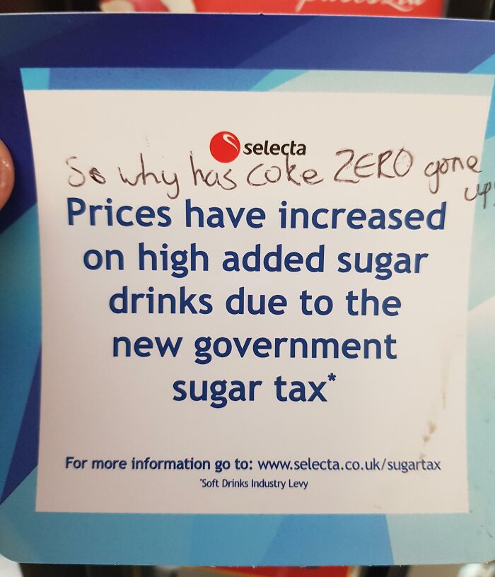 British government sugar tax notice on high sugar drinks pricing
