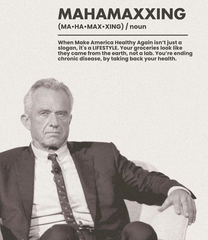 A man in a suit sitting, with the definition of MAHAMAXXING above him. This image is one of the unhinged memes.