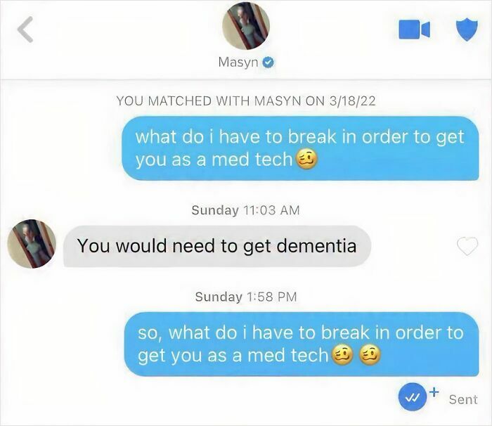 A funny text exchange with Masyn, asking a med tech question, might be the reason you laugh today.
