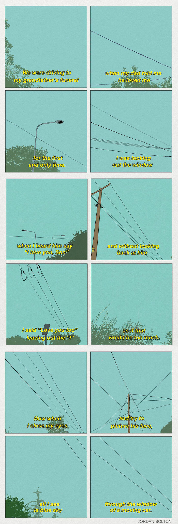 “Blue Sky Through The Window Of A Moving Car”