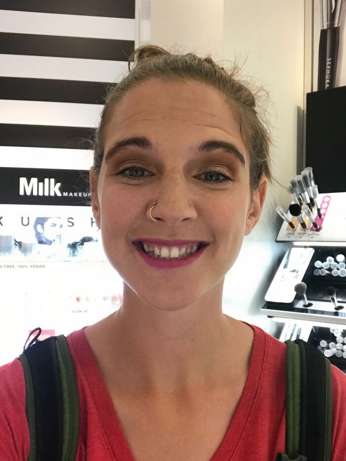 A Sephora Employees Rendition Of A “No Makeup Makeup” Look. At Least Is Was Free