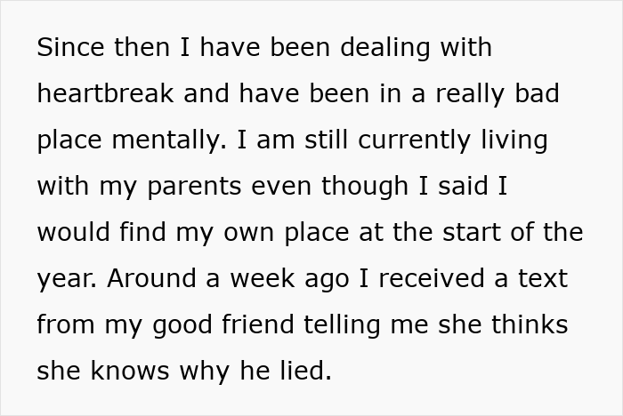 Text about dealing with heartbreak and discovering a boyfriend&rsquo;s secret life after catching a small wedding lie.