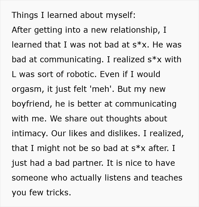 Text about learning self-worth and improved communication in relationships after a bad partner and friendship betrayal.