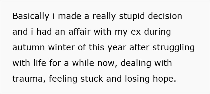 Cheater Refuses To Take Accountability For Affair, Torn Between Husband And Ex She Cheated With