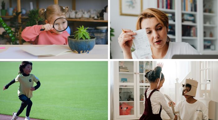 Various people engaged in activities including investigating, checking, running, and playing in a choose one lose the rest poll setting.