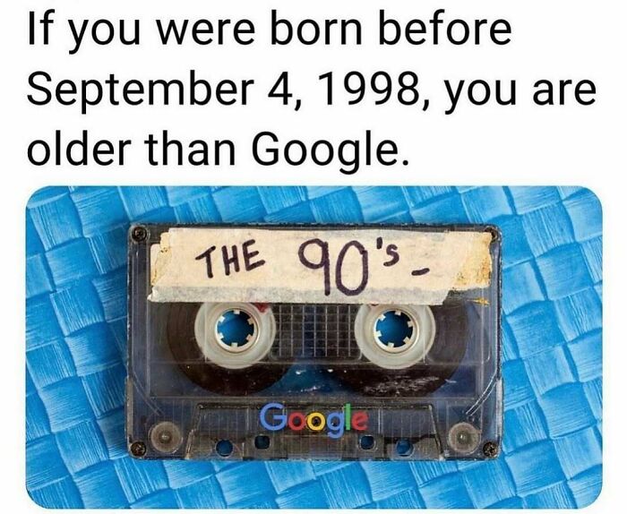 90s nostalgia meme featuring a vintage cassette tape labeled The 90s against a blue background