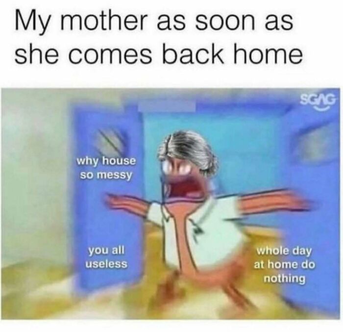 Meme of a chaotic cartoon character with a gray-haired head expressing frustration, illustrating unhinged and wild memes humor.