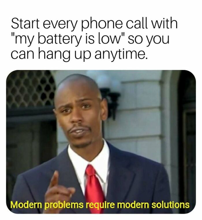 Man in a suit sharing a relatable meme about adulthood with text on modern problems and solutions.