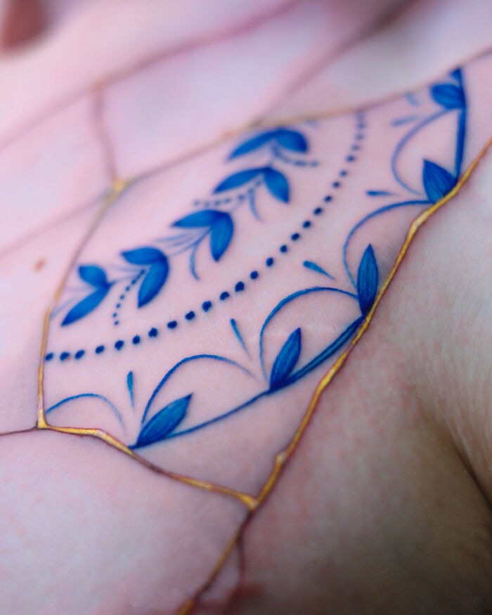 Tattoos Inspired Japanese Kintsugi Tatuaggidiporcellana