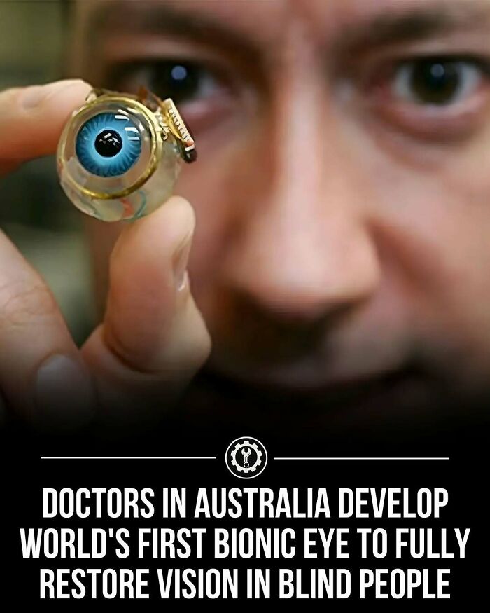 Close-up of a person holding a bionic eye prototype, showcasing how everything is made with advanced technology.